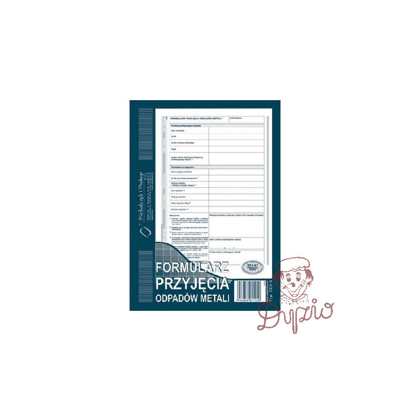 DRUK FORMUL.PRZYJ.ODP.METALI  E-03-3