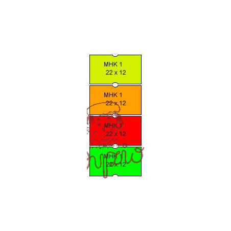 Metka MHK 1 22x12 czerwona  (100 rolek)