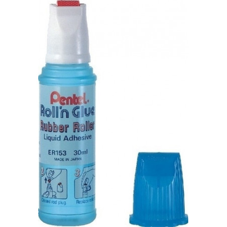 KLEJ W PŁYNIE PENTEL ER 153 30ml OP. 12 SZT. Z GUMOWĄ ROLKĄ 4902506048660
